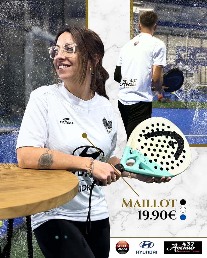 Maillot Arena Padel à 19,90 €, en noir, blanc ou bleu