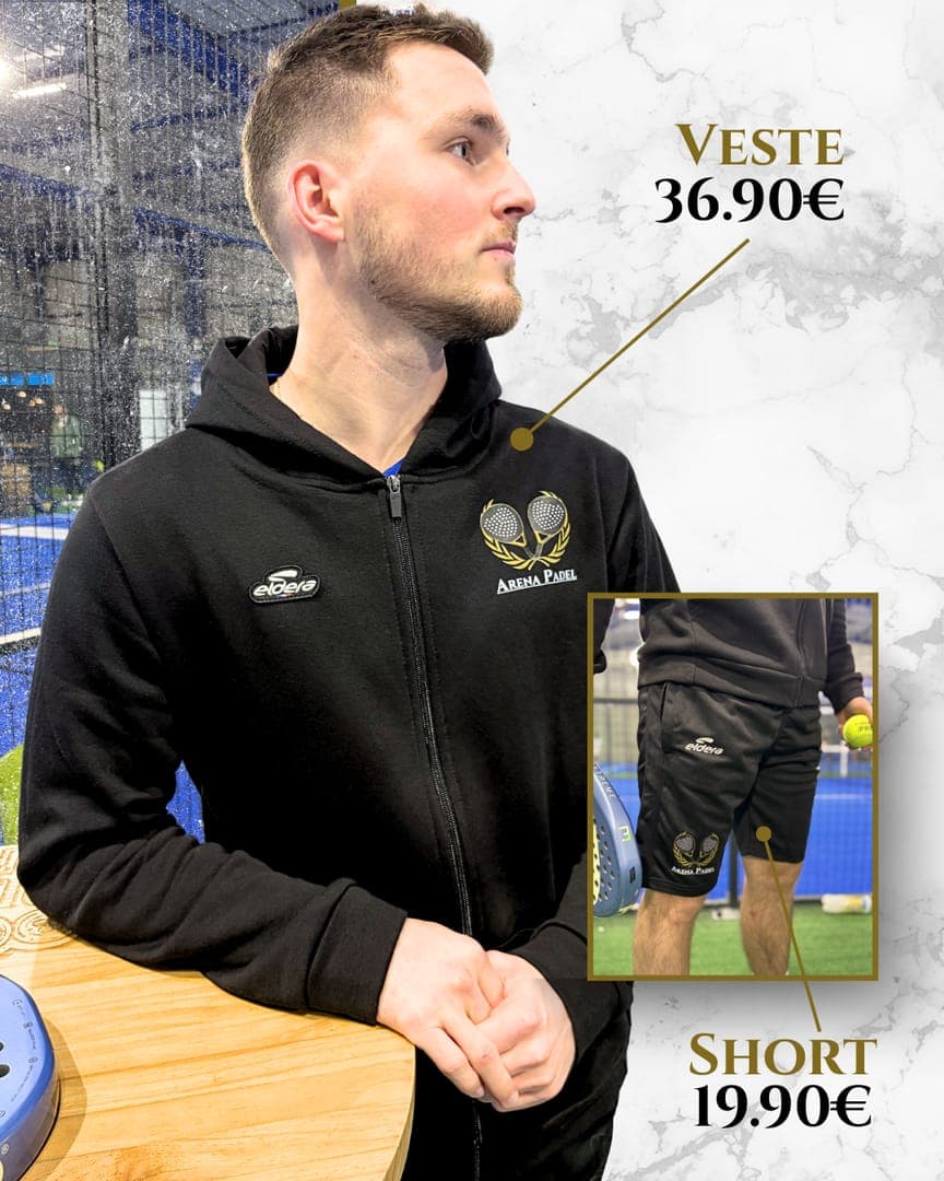 Veste Arena Padel à 36,90 € et short à 19,90 €